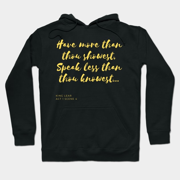 Have More, Speak Less (yellow) Hoodie by Fantastic Store